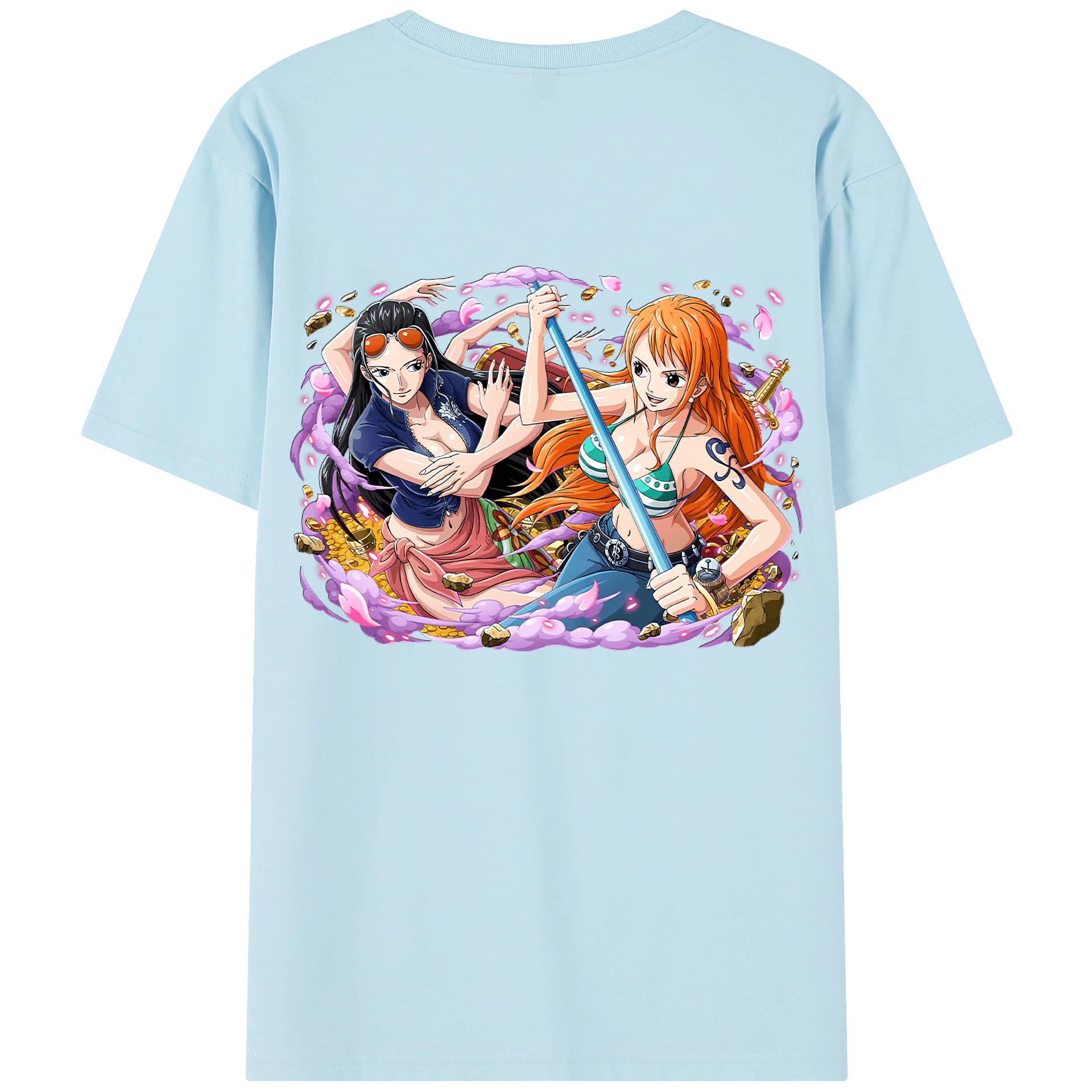 ワンピース ニコ・ロビン ONE PIECE Nico Robin 綿100％半袖Tシャツ（背面プリント）
